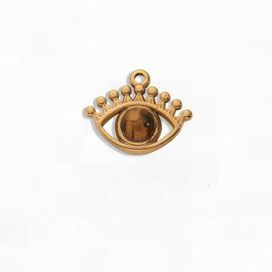 Tiger’s Eye Gold-Plated Eye of Horus Pendant