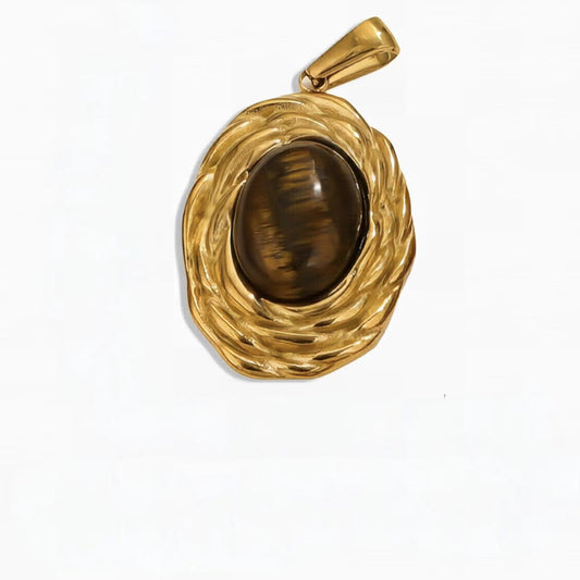 Pinecone-Inspired Tiger Eye Pendant