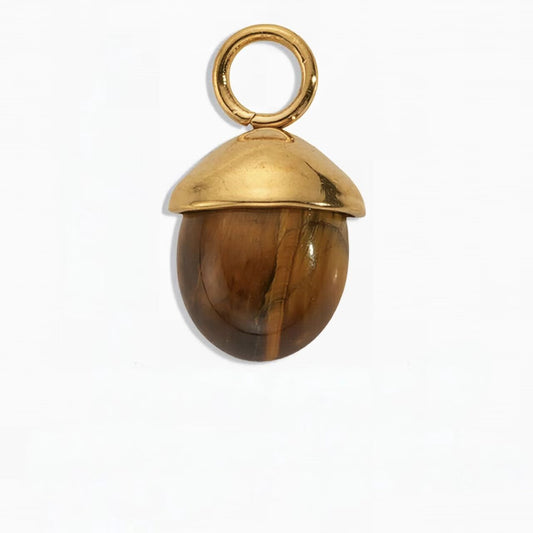 Acorn-Inspired Tiger Eye Pendant